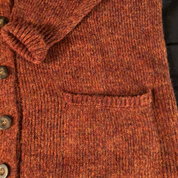 Rust color A.N.A. Womens Rust Tweed Marled Cable Knit V-Neck Sweater sz 1 X - Picture 6 of 10